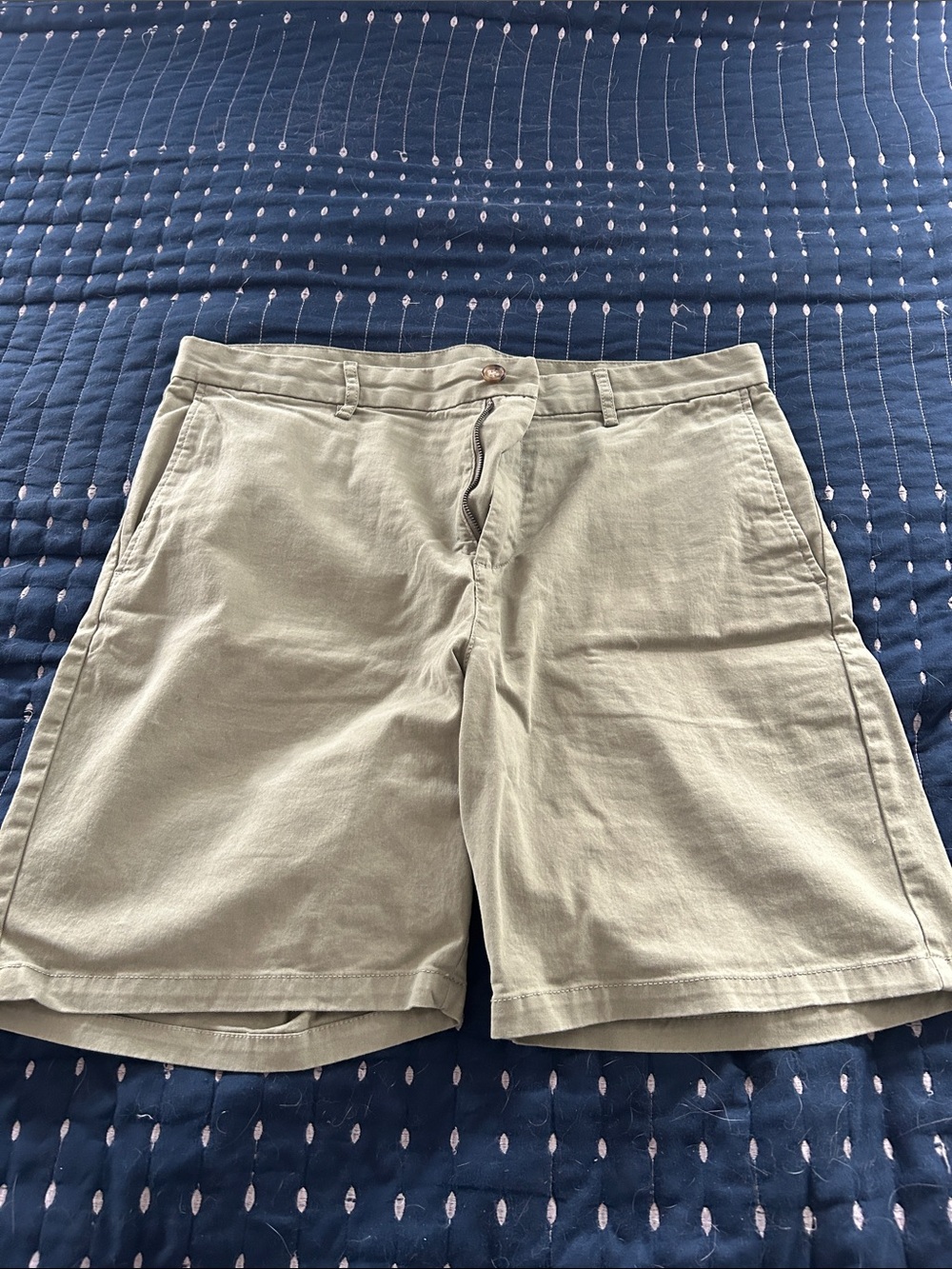 Old Navy Flat-Front Chino Shorts in Light Olive